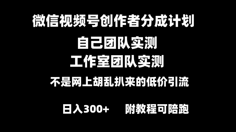 微信视频号创作者分成计划全套实操原创小白副业赚钱零基础变现教程日入300+-大源资源网