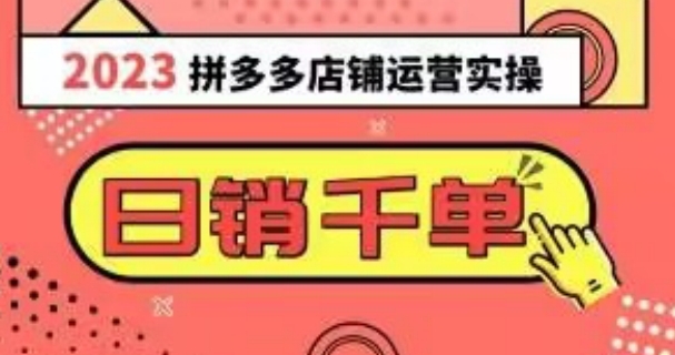 2023拼多多运营实操，每天30分钟日销1000＋，爆款选品技巧大全-大源资源网