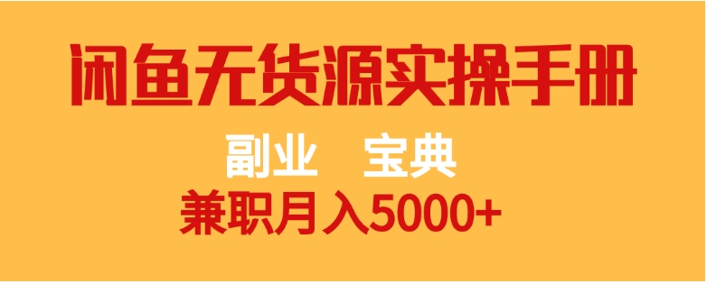 副业宝典 兼职月入5000+ 闲鱼无货源实操手册-大源资源网