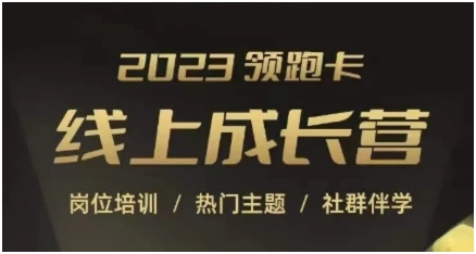 2023领跑卡线上成长营，淘宝运营各岗位培训，直通车、万相台、引力魔方、引流等，帮助突破成长瓶颈-大源资源网