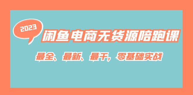 闲鱼电商无货源陪跑课，最全、最新、最干，零基础实战-大源资源网