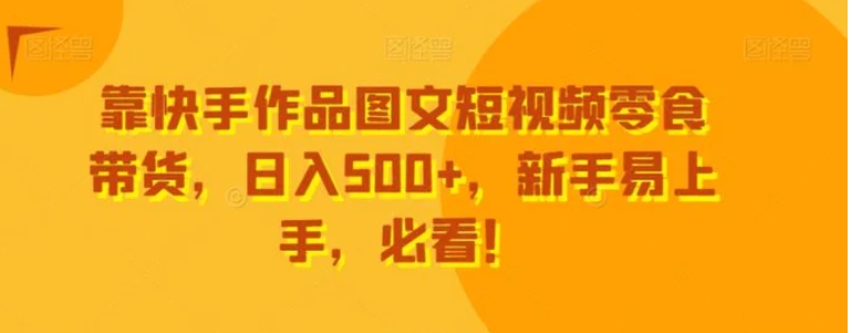 靠快手作品图文短视频零食带货，日入500+，新手易上手，必看！-大源资源网