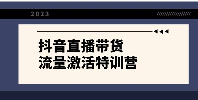 抖音直播带货-流量激活特训营，入行新手小白主播必学-大源资源网