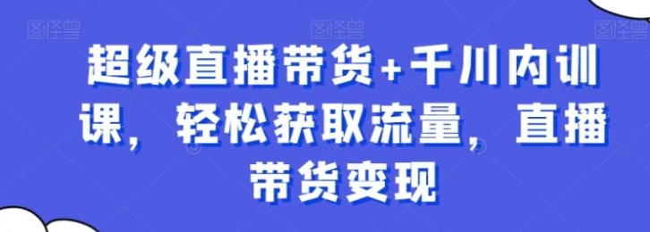 超级直播带货+千川内训课，轻松获取流量，直播带货变现-大源资源网