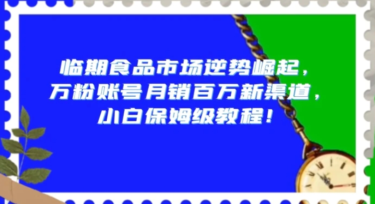 临期食品市场逆势崛起，万粉账号月销百万新渠道，小白保姆级教程【揭秘】-大源资源网