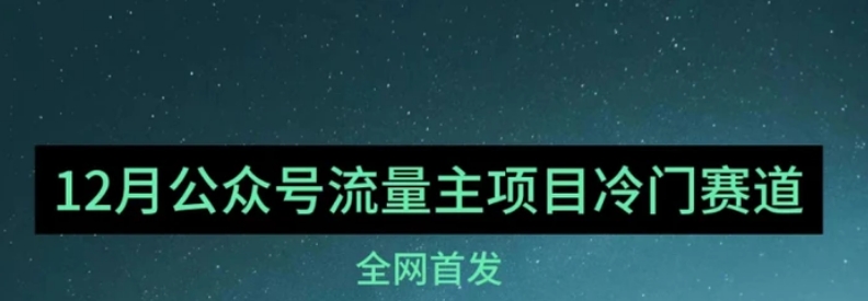 12月份最新公众号流量主小众赛道推荐，30篇以内就能入池！-大源资源网