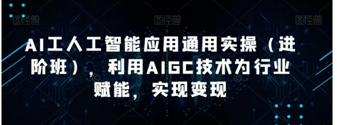 AI工人工智能应用通用实操，利用AIGC技术为行业赋能，实现变现-大源资源网