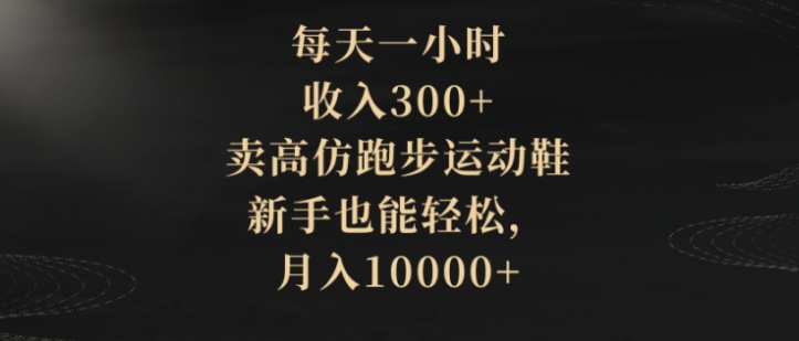 每天一小时，收入300+，卖高仿跑步运动鞋，新手也能轻松，月入10000+-大源资源网