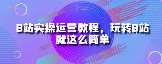 B站实操运营教程，玩转B站就这么简单-大源资源网