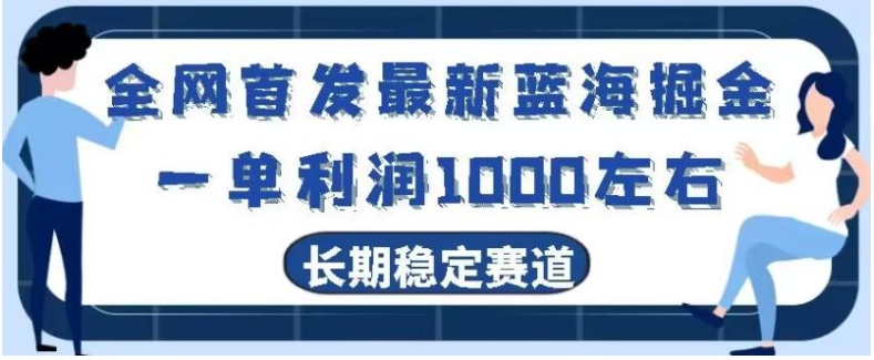 全网首发最新蓝海掘金，一单利润1000左右，稳定落地长久赛道-大源资源网