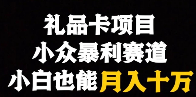 礼品卡项目，小众暴利赛道，保姆式教学-大源资源网