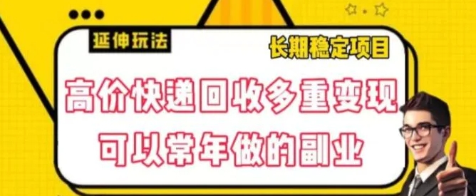 高价快递回收多重变现玩法，不需要推广，完全靠自己多劳多得-大源资源网