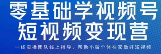 0基础学视频号短视频变现，适合新人学习的短视频变现课-大源资源网