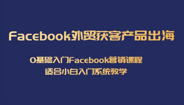 Facebook外贸获客产品出海，0基础入门Facebook营销课程，适合小白入门系统教学-大源资源网