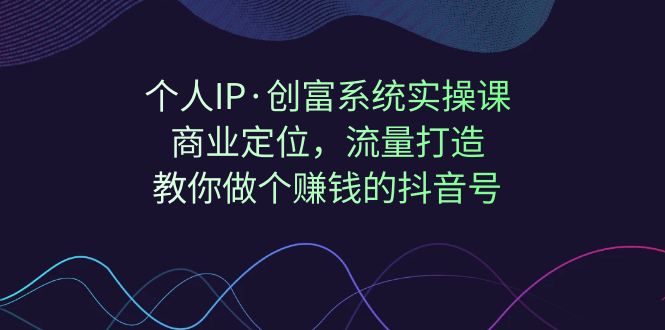 个人IP·创富系统实操课：商业定位，流量打造，教你做个赚钱的抖音号-大源资源网