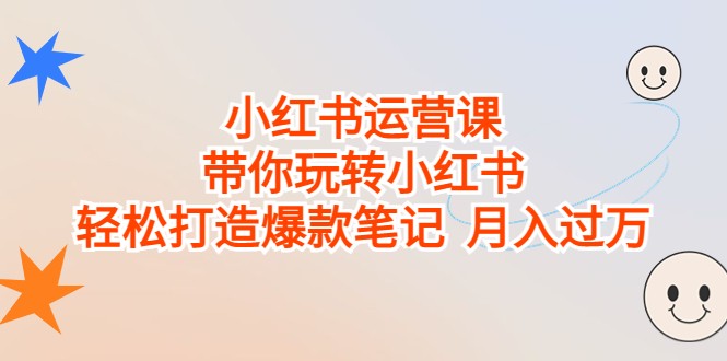 小红书运营课，带你玩转小红书，轻松打造爆款笔记 月入过万-大源资源网