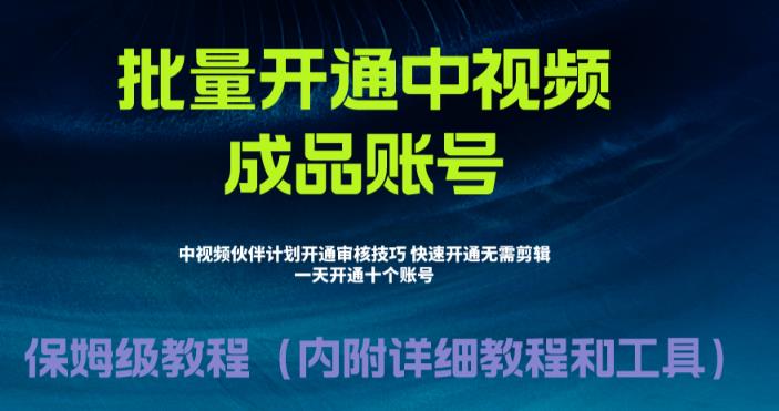 外面收费1980暴力开通中视频计划教程，附 快速通过中视频伙伴计划的办法-大源资源网