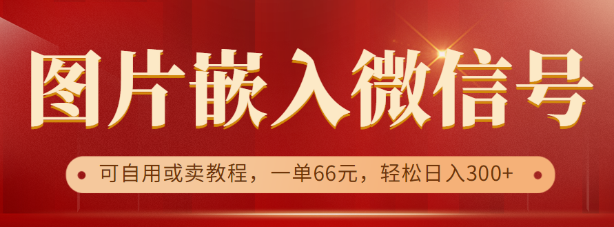 利用信息差操作，图片嵌入微信号，可自用或卖教程，一单66元，轻松日入300+-大源资源网