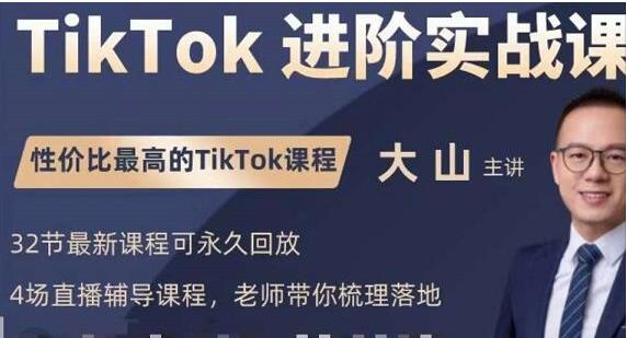 大山《TikTok进阶实战课》账号详解，流量运营，实战变现-大源资源网