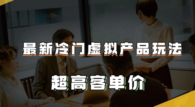 最新冷门虚拟产品玩法，超高客单价，月入2-3万＋【揭秘】-大源资源网