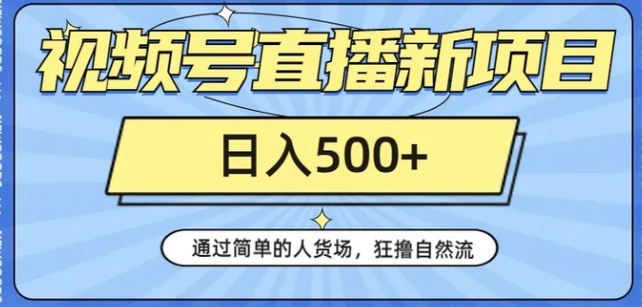 视频号直播新项目，通过简单的人货场，狂撸自然流，日入500+【260G资料】-大源资源网