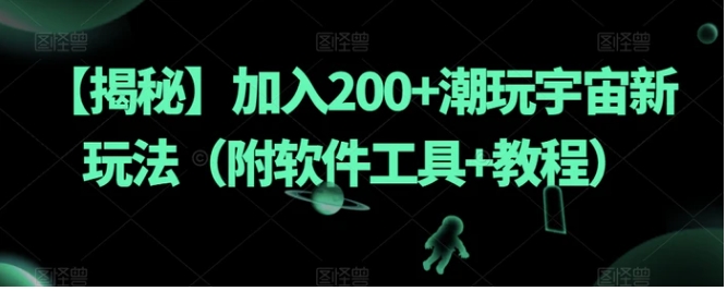 【揭秘】加入200+潮玩宇宙新玩法-大源资源网