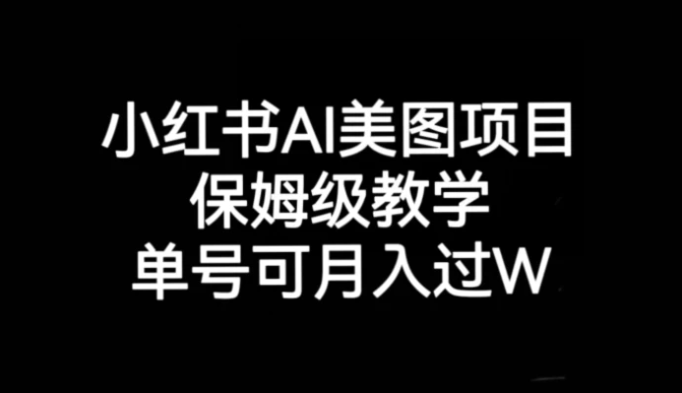 小红书AI美图项目，保姆级教学，单号即可月入过万-大源资源网