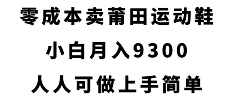 零成本卖莆田运动鞋，小白月入9300，人人可做上手简单【揭秘】-大源资源网