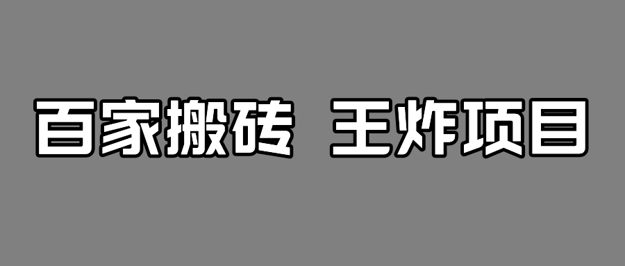 百家最新搬运玩法，有流量就有收益，单号月入5000+-大源资源网