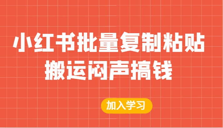 某公众号付费文章：小红书批量复制粘贴搬运闷声搞钱！-大源资源网