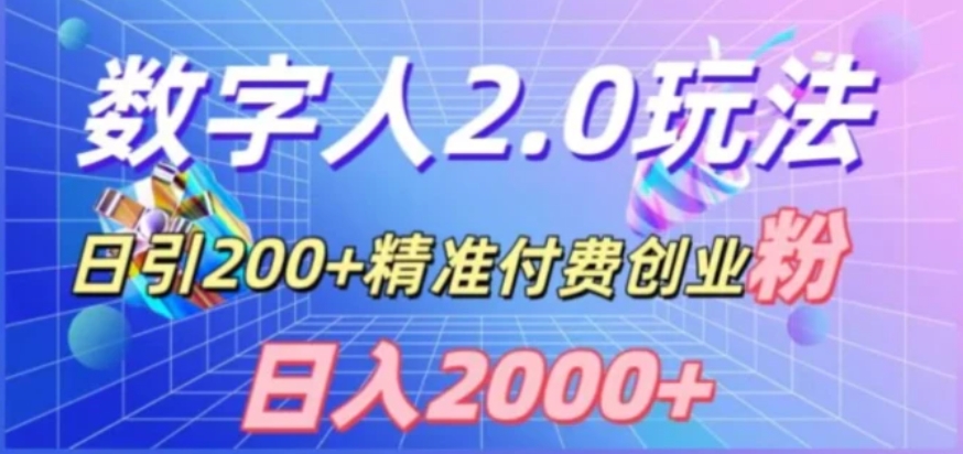 利用数字人软件，日引200+精准付费创业粉，日变现2000+【揭秘】-大源资源网