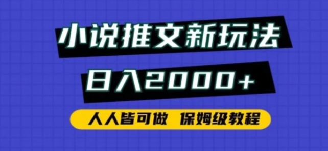 小说推文新玩法，日入2000+，人人皆可做，保姆级教程-大源资源网