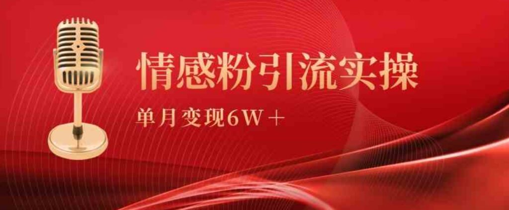 （9473期）单月变现6w+，情感粉引流变现实操课-大源资源网