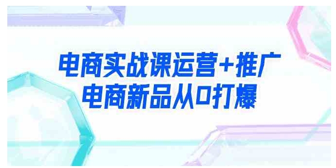 （9313期）电商实战课运营+推广，电商新品从0打爆（99节视频课）-大源资源网