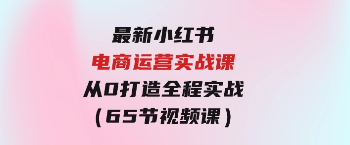 最新小红书·电商运营实战课，从0打造 全程实战（65节视频课）-大源资源网