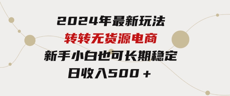 2024年最新玩法转转无货源电商，新手小白 简单操作，长期稳定 日收入500＋-大源资源网