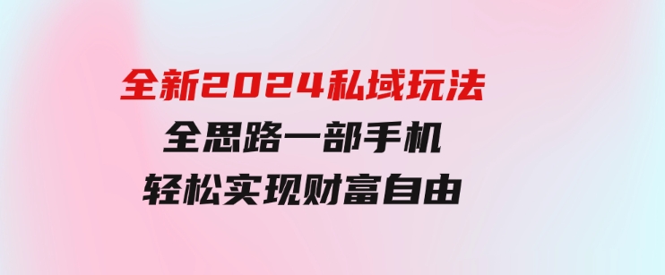 全新2024私域玩法全思路一部手机轻松实现财富自由-大源资源网