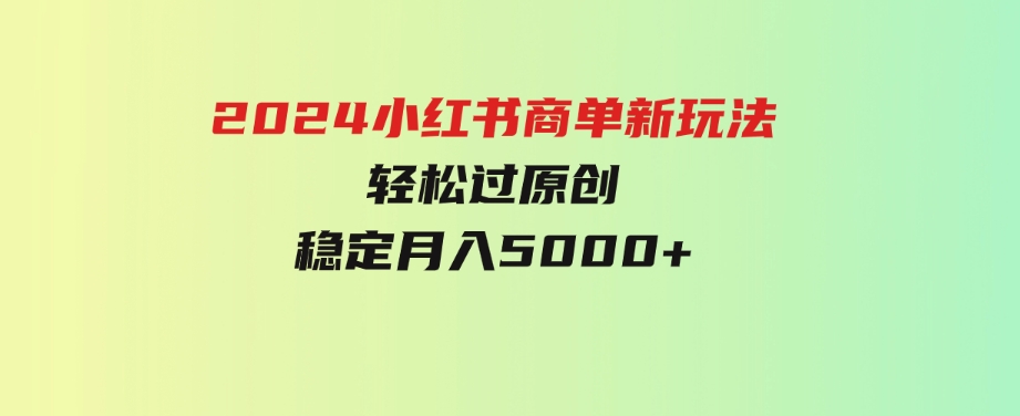 （9792期）小红书轻松过原创稳定月入5000+-大源资源网