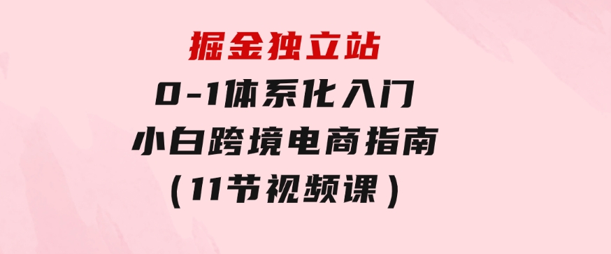 掘金 独立站，0-1体系化入门，小白跨境电商指南（11节视频课）-大源资源网