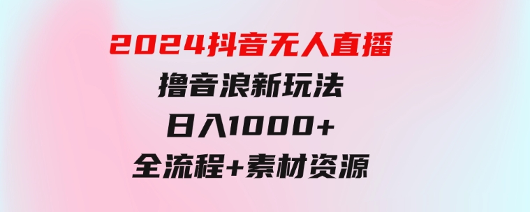 2024抖音无人直播撸音浪新玩法 日入1000+ 全流程+素材资源-大源资源网