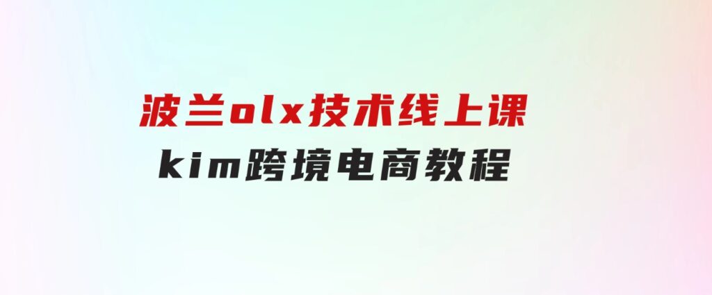 波兰olx 技术线上课，kim跨境电商教程-大源资源网