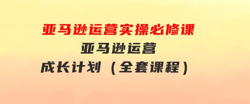 亚马逊运营实操必修课，亚马逊运营成长计划（全套课程）-大源资源网