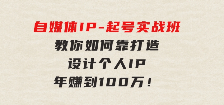 自媒体IP-起号实战班：教你如何靠打造设计个人IP，年赚到100万！-大源资源网