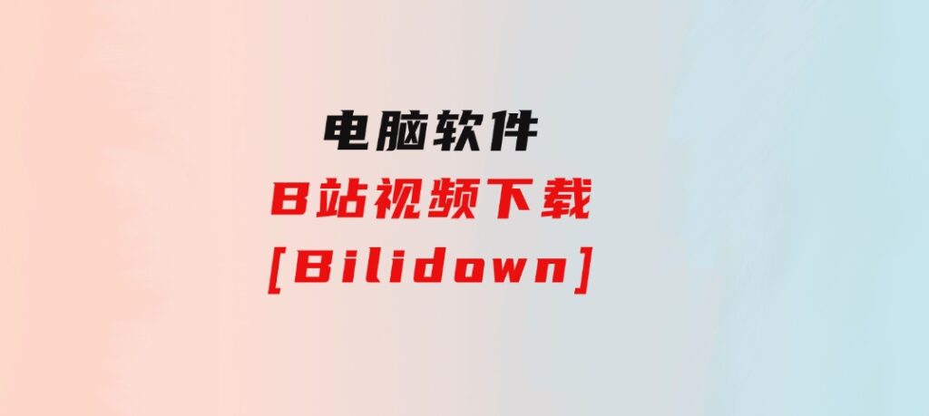 B站视频下载[Bilidown]-大源资源网